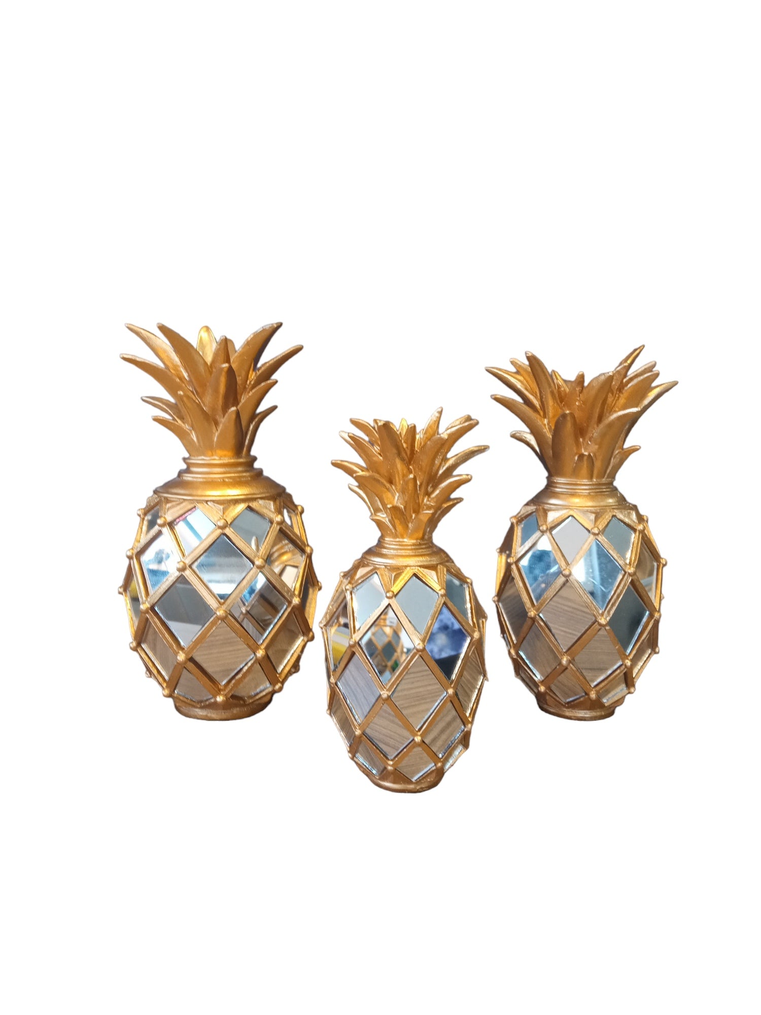 Set 3 obiecte decorative ananas 21 cm