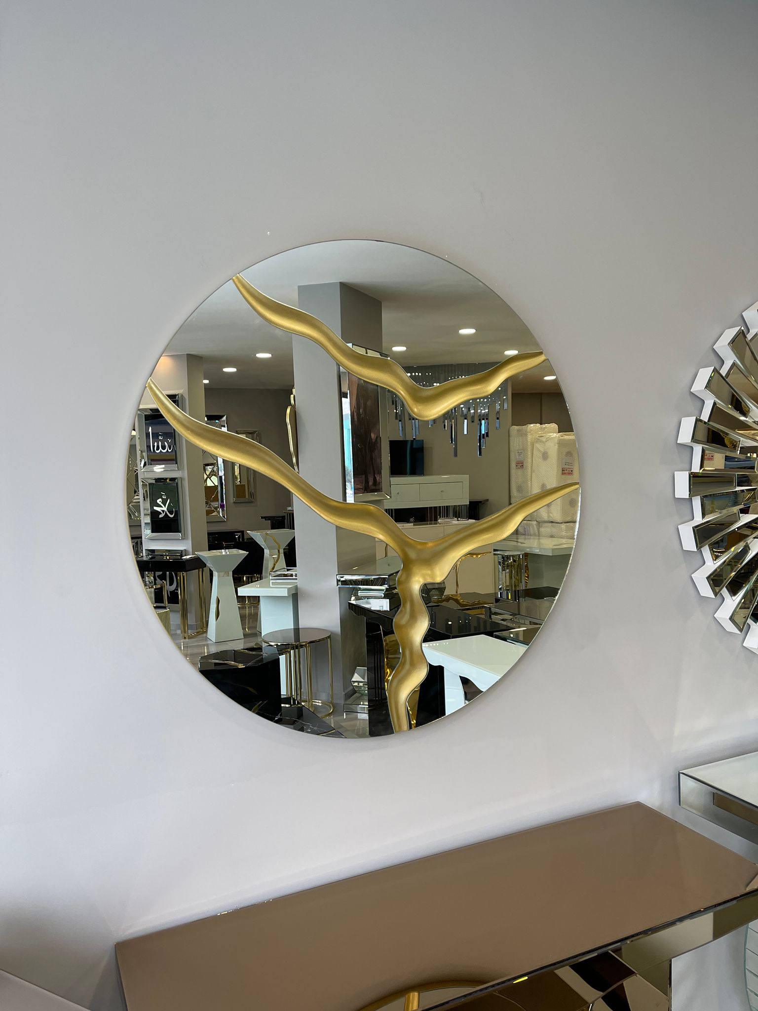 Oglinda de Perete Auriu Modern 100 cm